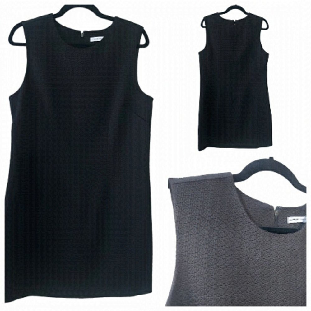 ALFRED SUNG Black Textured Classic Dress Size 14